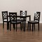Baxton Studio Henry Grey Upholstered and Dark Brown Finished Wood 5-Piece Dining Set 171-10949-8026 - alternate 4